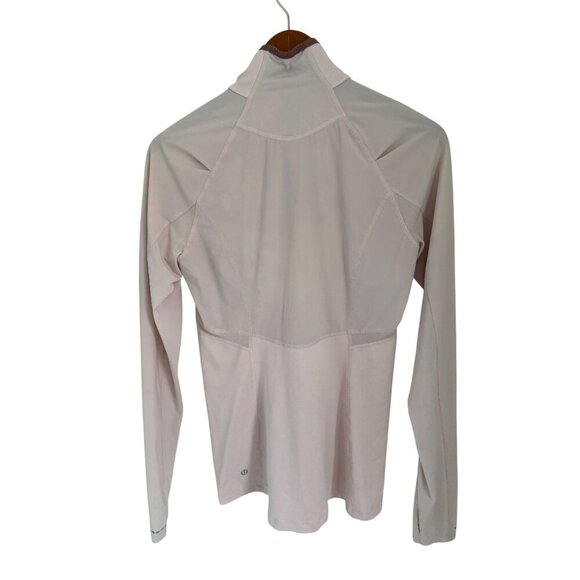 Lululemon Athletica Womens 1/2 Zip Long Sleeve Top Size 8 Light Pink Nylon Spand - Picture 2 of 9